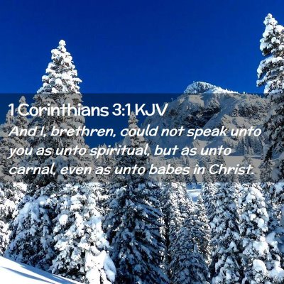 Picture 02 - 1 Corinthians 3:1 KJV - And I, brethren, could not speak unto you as unto - Bible Verse Picture