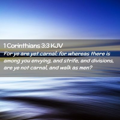 Picture 02 - 1 Corinthians 3:3 KJV - For ye are yet carnal: for whereas there is among - Bible Verse Picture