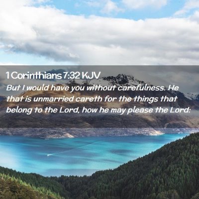 Picture 02 - 1 Corinthians 7:32 KJV - But I would have you without carefulness. He that - Bible Verse Picture