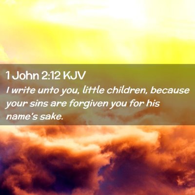 Picture 02 - 1 John 2:12 KJV - I write unto you, little children, because your - Bible Verse Picture