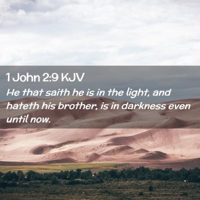 Picture 02 - 1 John 2:9 KJV - He that saith he is in the light, and hateth his - Bible Verse Picture