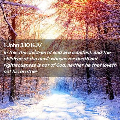 Picture 02 - 1 John 3:10 KJV - In this the children of God are manifest, and the - Bible Verse Picture