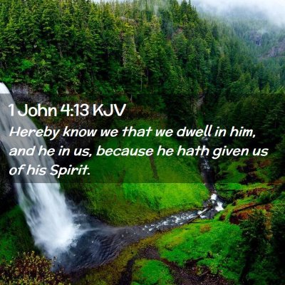 Picture 02 - 1 John 4:13 KJV - Hereby know we that we dwell in him, and he in - Bible Verse Picture