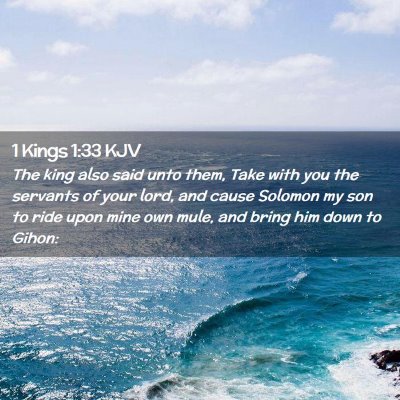 Picture 02 - 1 Kings 1:33 KJV - The king also said unto them, Take with you the - Bible Verse Picture
