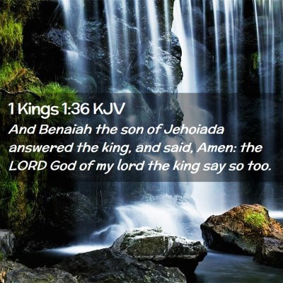 Picture 02 - 1 Kings 1:36 KJV - And Benaiah the son of Jehoiada answered the - Bible Verse Picture