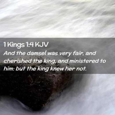 Picture 02 - 1 Kings 1:4 KJV - And the damsel was very fair, and cherished the - Bible Verse Picture