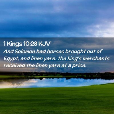 Picture 02 - 1 Kings 10:28 KJV - And Solomon had horses brought out of Egypt, and - Bible Verse Picture