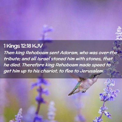 Picture 02 - 1 Kings 12:18 KJV - Then king Rehoboam sent Adoram, who was over the - Bible Verse Picture