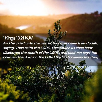 Picture 02 - 1 Kings 13:21 KJV - And he cried unto the man of God that came from - Bible Verse Picture