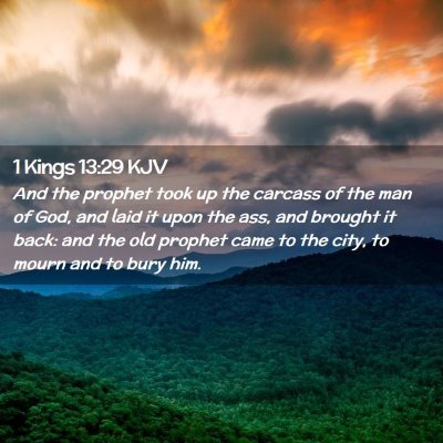 Picture 02 - 1 Kings 13:29 KJV - And the prophet took up the carcass of the man of - Bible Verse Picture