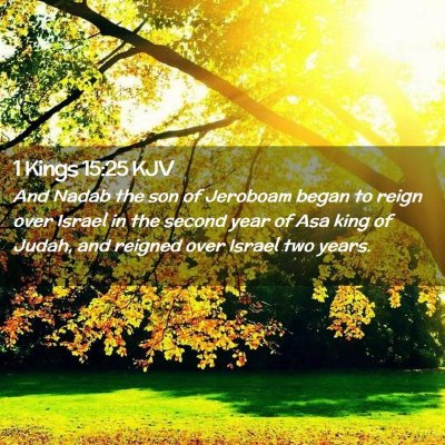 Picture 02 - 1 Kings 15:25 KJV - And Nadab the son of Jeroboam began to reign over - Bible Verse Picture