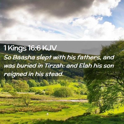 Picture 02 - 1 Kings 16:6 KJV - So Baasha slept with his fathers, and was buried - Bible Verse Picture