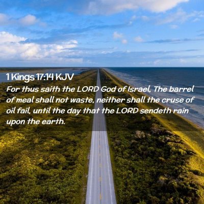 Picture 02 - 1 Kings 17:14 KJV - For thus saith the LORD God of Israel, The barrel - Bible Verse Picture