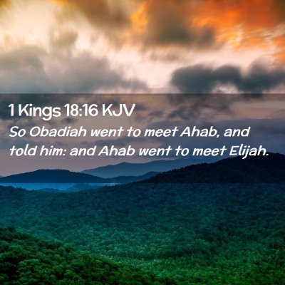 Picture 02 - 1 Kings 18:16 KJV - So Obadiah went to meet Ahab, and told him: and - Bible Verse Picture