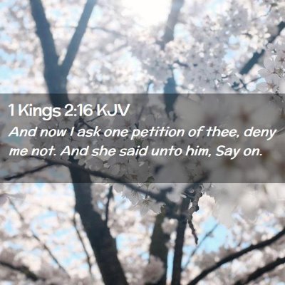 Picture 02 - 1 Kings 2:16 KJV - And now I ask one petition of thee, deny me not. - Bible Verse Picture