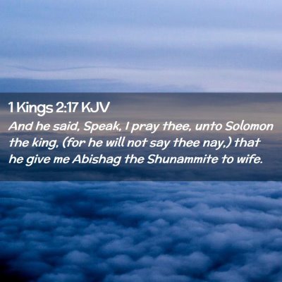 Picture 02 - 1 Kings 2:17 KJV - And he said, Speak, I pray thee, unto Solomon the - Bible Verse Picture