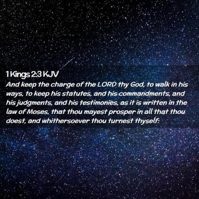 Picture 02 - 1 Kings 2:3 KJV - And keep the charge of the LORD thy God, to walk - Bible Verse Picture