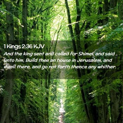 Picture 02 - 1 Kings 2:36 KJV - And the king sent and called for Shimei, and said - Bible Verse Picture