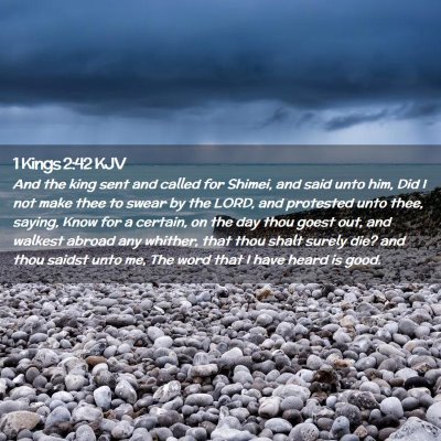 Picture 02 - 1 Kings 2:42 KJV - And the king sent and called for Shimei, and said - Bible Verse Picture