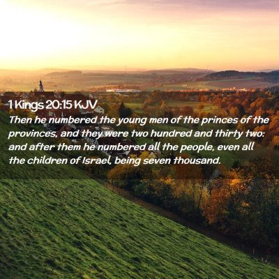 Picture 02 - 1 Kings 20:15 KJV - Then he numbered the young men of the princes of - Bible Verse Picture