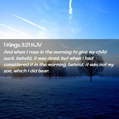 Picture 02 - 1 Kings 3:21 KJV - And when I rose in the morning to give my child - Bible Verse Picture