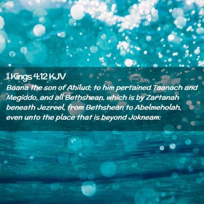 Picture 02 - 1 Kings 4:12 KJV - Baana the son of Ahilud; to him pertained Taanach - Bible Verse Picture