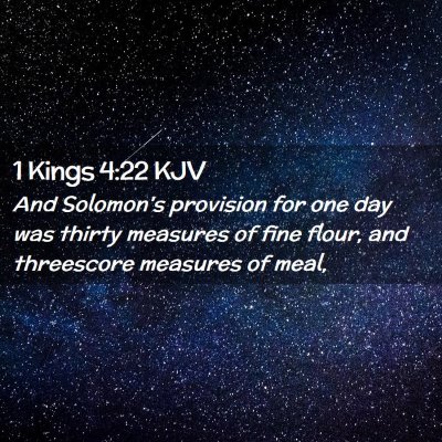 Picture 02 - 1 Kings 4:22 KJV - And Solomon's provision for one day was thirty - Bible Verse Picture