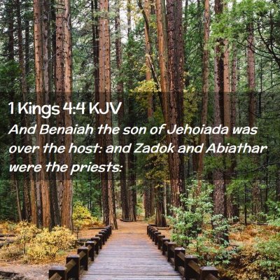 Picture 02 - 1 Kings 4:4 KJV - And Benaiah the son of Jehoiada was over the - Bible Verse Picture