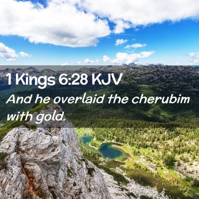 Picture 02 - 1 Kings 6:28 KJV - And he overlaid the cherubim with - Bible Verse Picture