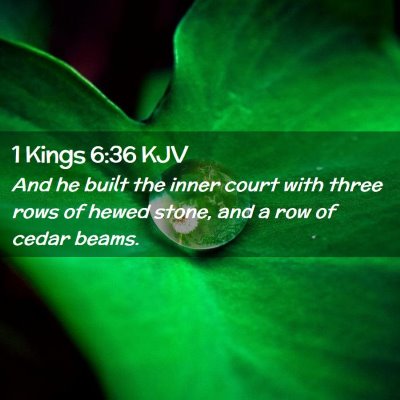 Picture 02 - 1 Kings 6:36 KJV - And he built the inner court with three rows of - Bible Verse Picture