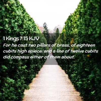 Picture 02 - 1 Kings 7:15 KJV - For he cast two pillars of brass, of eighteen - Bible Verse Picture