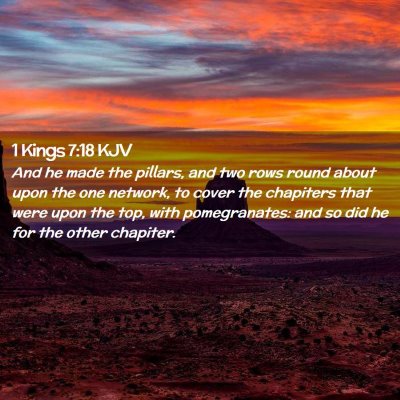 Picture 02 - 1 Kings 7:18 KJV - And he made the pillars, and two rows round about - Bible Verse Picture