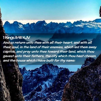 Picture 02 - 1 Kings 8:48 KJV - And so return unto thee with all their heart, and - Bible Verse Picture