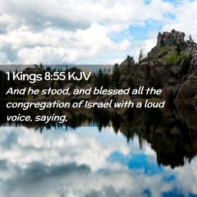 Picture 02 - 1 Kings 8:55 KJV - And he stood, and blessed all the congregation of - Bible Verse Picture