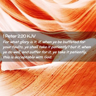 Picture 02 - 1 Peter 2:20 KJV - For what glory is it, if, when ye be buffeted for - Bible Verse Picture