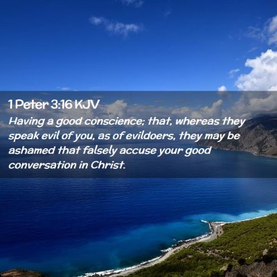 Picture 02 - 1 Peter 3:16 KJV - Having a good conscience; that, whereas they - Bible Verse Picture