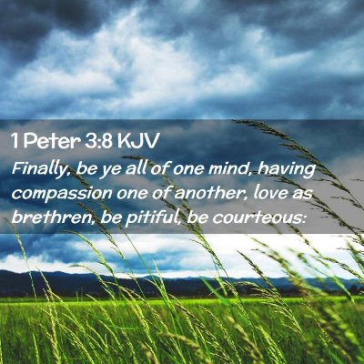 Picture 02 - 1 Peter 3:8 KJV - Finally, be ye all of one mind, having compassion - Bible Verse Picture