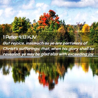 Picture 02 - 1 Peter 4:13 KJV - But rejoice, inasmuch as ye are partakers of - Bible Verse Picture