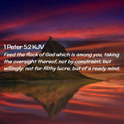Picture 02 - 1 Peter 5:2 KJV - Feed the flock of God which is among you, taking - Bible Verse Picture