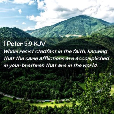 Picture 02 - 1 Peter 5:9 KJV - Whom resist stedfast in the faith, knowing that - Bible Verse Picture