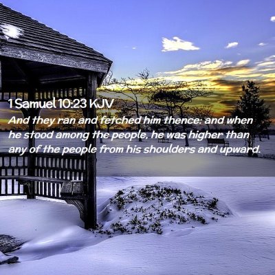 Picture 02 - 1 Samuel 10:23 KJV - And they ran and fetched him thence: and when he - Bible Verse Picture