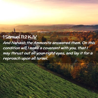 Picture 02 - 1 Samuel 11:2 KJV - And Nahash the Ammonite answered them, On this - Bible Verse Picture