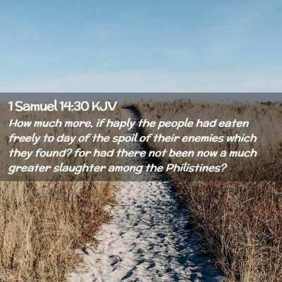 Picture 02 - 1 Samuel 14:30 KJV - How much more, if haply the people had eaten - Bible Verse Picture