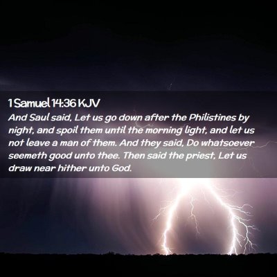 Picture 02 - 1 Samuel 14:36 KJV - And Saul said, Let us go down after the - Bible Verse Picture