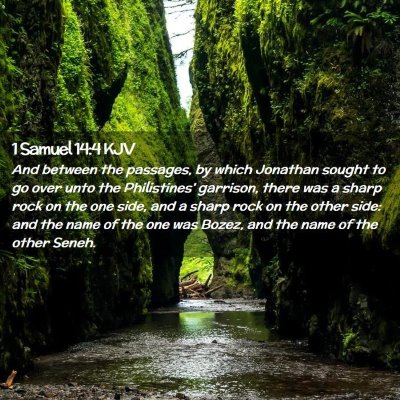 Picture 02 - 1 Samuel 14:4 KJV - And between the passages, by which Jonathan - Bible Verse Picture