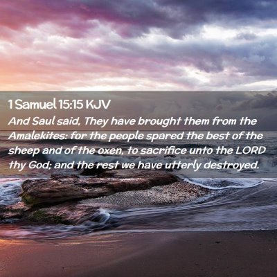 Picture 02 - 1 Samuel 15:15 KJV - And Saul said, They have brought them from the - Bible Verse Picture
