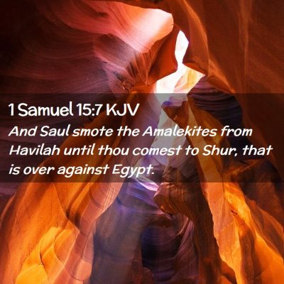 Picture 02 - 1 Samuel 15:7 KJV - And Saul smote the Amalekites from Havilah until - Bible Verse Picture