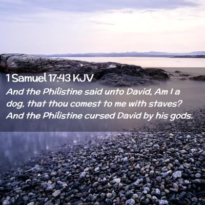 Picture 02 - 1 Samuel 17:43 KJV - And the Philistine said unto David, Am I a dog, - Bible Verse Picture