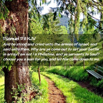 Picture 02 - 1 Samuel 17:8 KJV - And he stood and cried unto the armies of Israel, - Bible Verse Picture