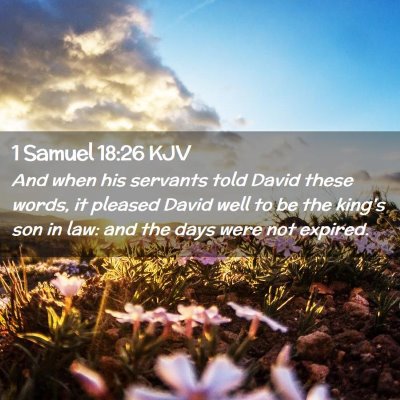 Picture 02 - 1 Samuel 18:26 KJV - And when his servants told David these words, it - Bible Verse Picture